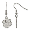 CLEMSON TIGERS STAINLESS STEEL PAW DANGLE EARRINGS