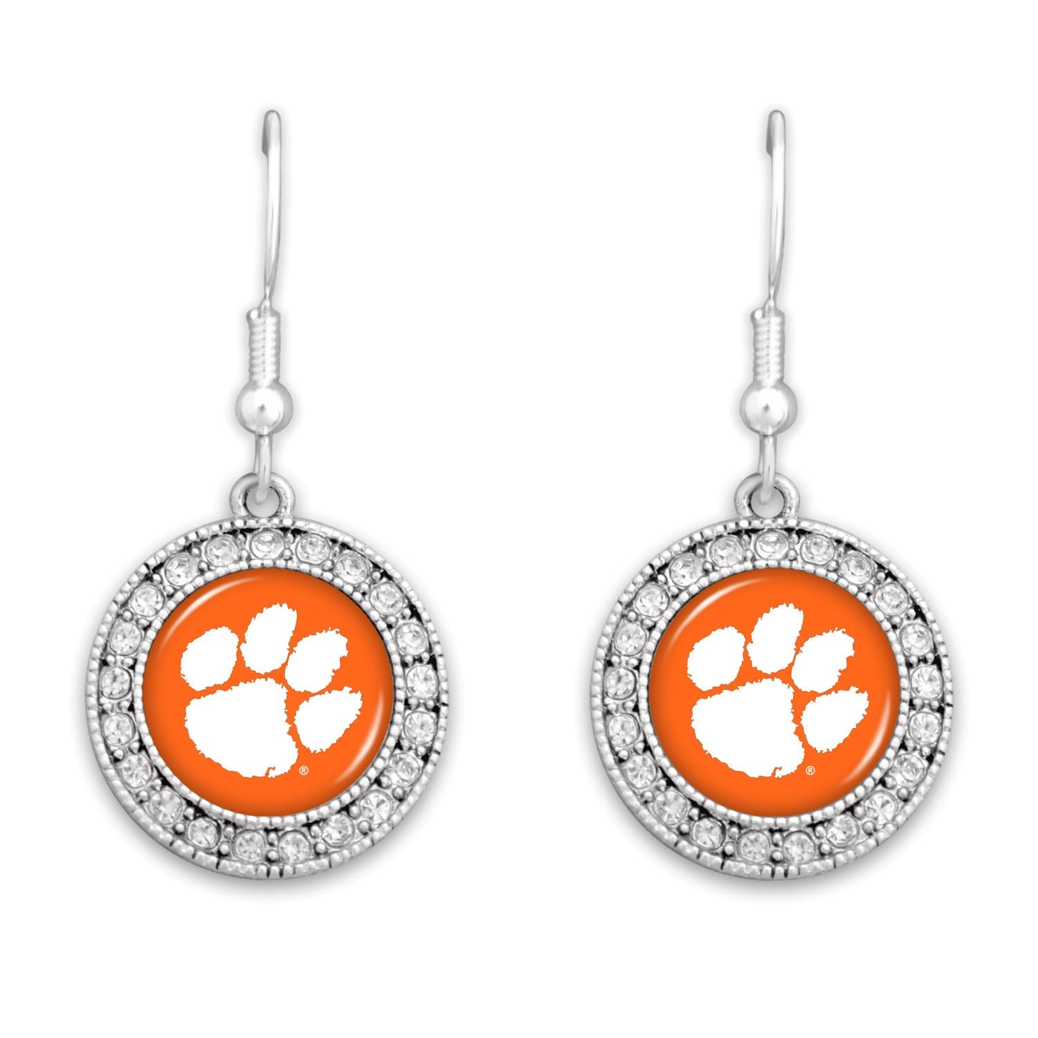CLEMSON TIGERS KENZIE SILVER TONE EARRINGS