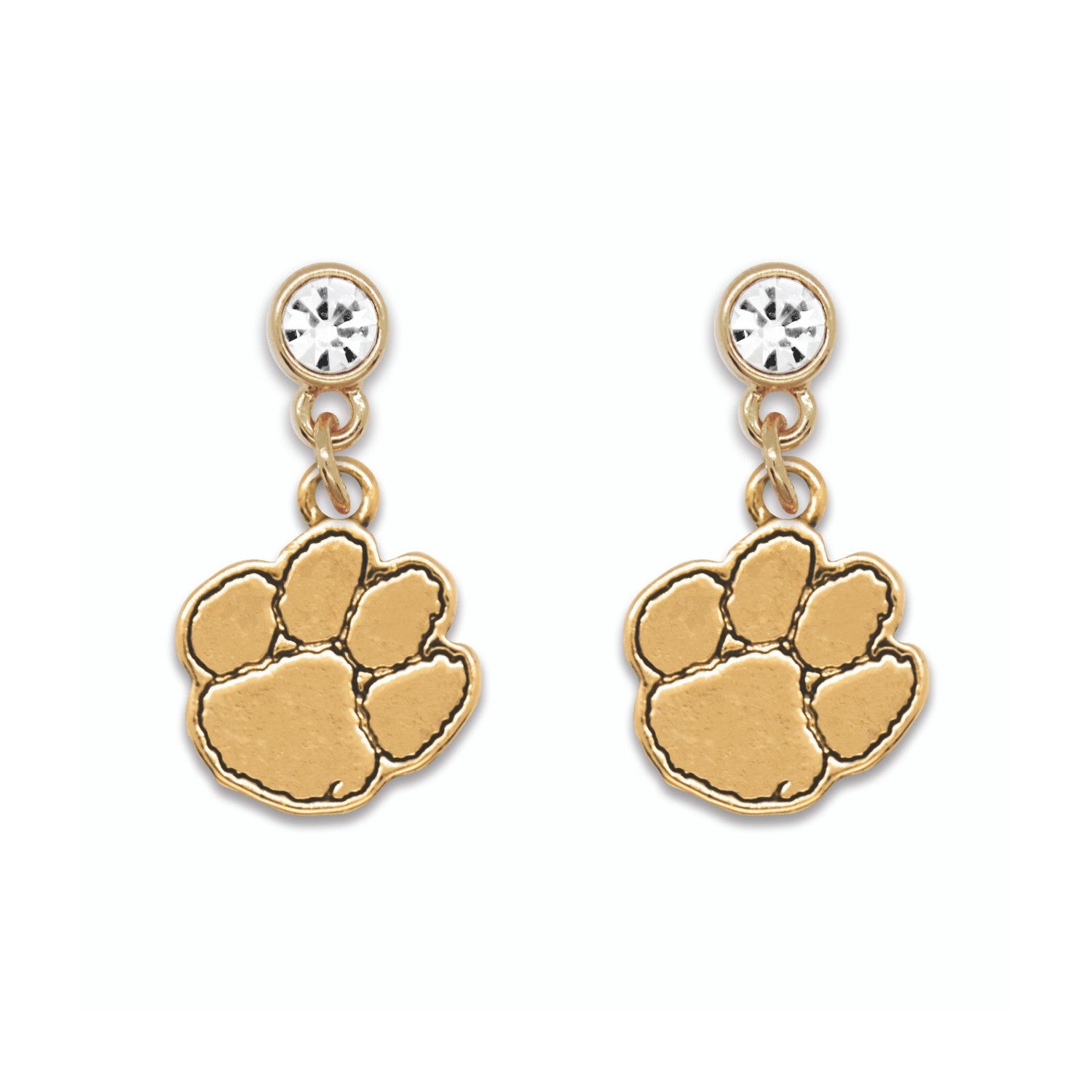 CLEMSON TIGERS GOLD TONE LYDIA EARRINGS