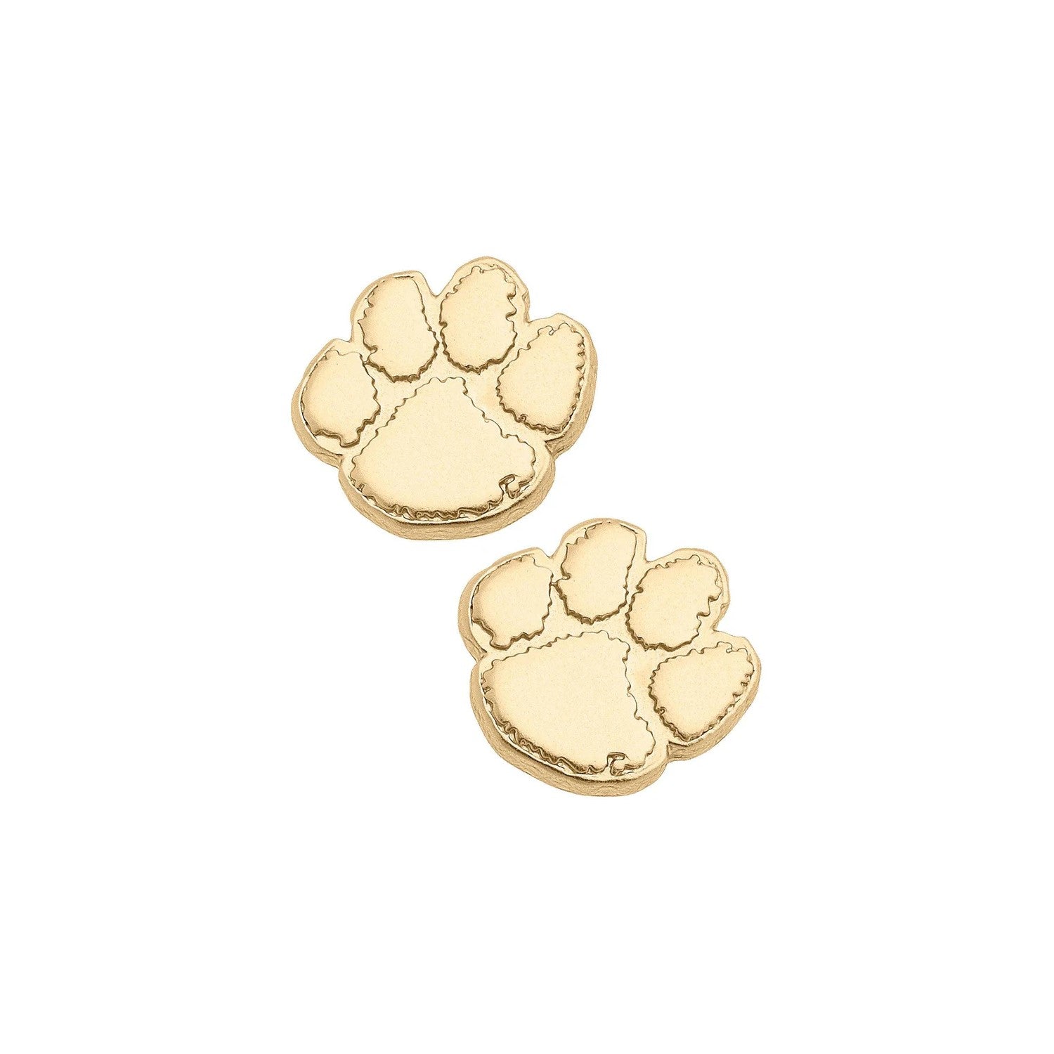 CLEMSON TIGERS GOLD TONE PAW STUD EARRINGS