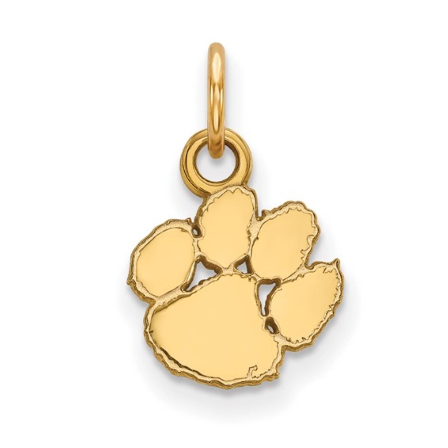 CLEMSON TIGERS 10K YELLOW GOLD EXTRA SMALL PAW PENDANT