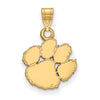 CLEMSON TIGERS 14K YELLOW GOLD SMALL PAW PENDANT