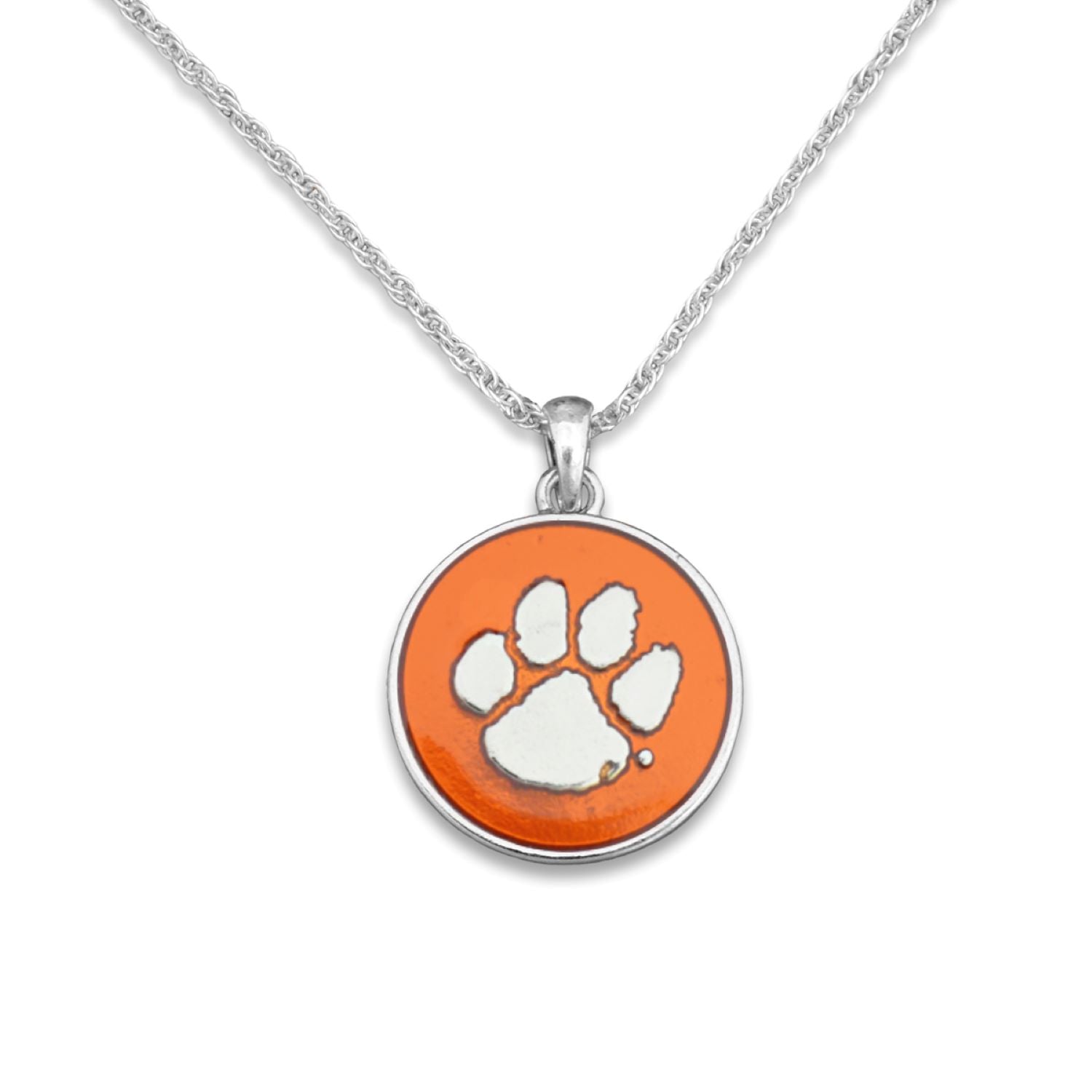 CLEMSON TIGERS CAMPUS CHIC SILVER TONE NECKLACE