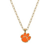 CLEMSON TIGERS ENAMEL PENDANT NECKLACE