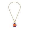 CLEMSON TIGERS GOLD TONE T-BAR NECKLACE