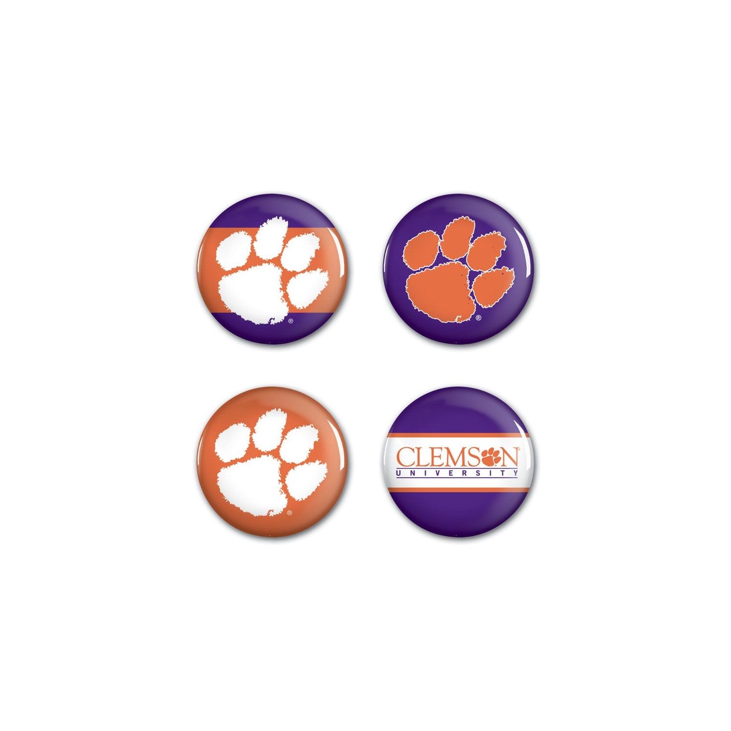 CLEMSON TIGERS 4 PACK BUTTON
