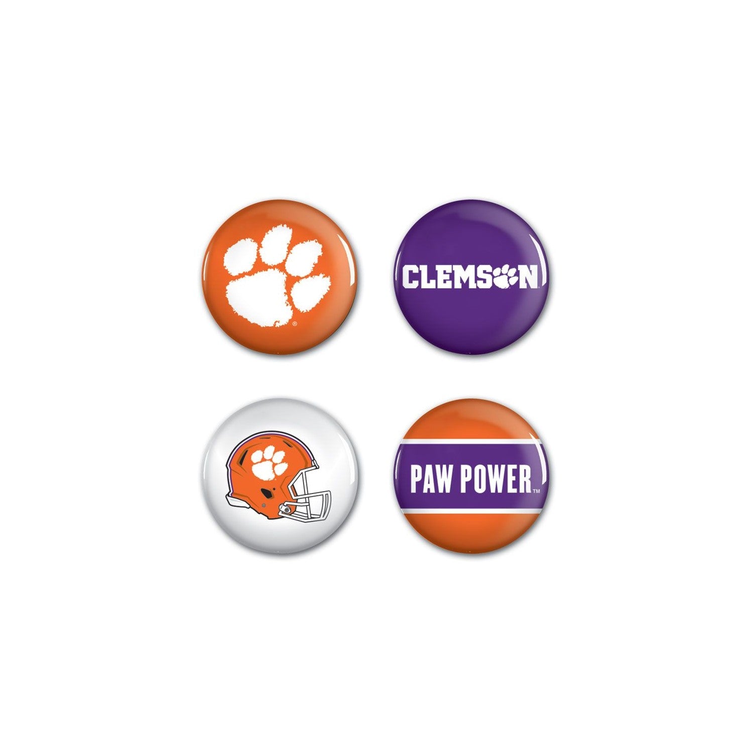 CLEMSON TIGERS 4 PACK BUTTON