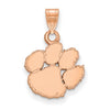CLEMSON TIGERS ROSE GOLD PLATED STERLING SILVER SMALL PAW PENDANT