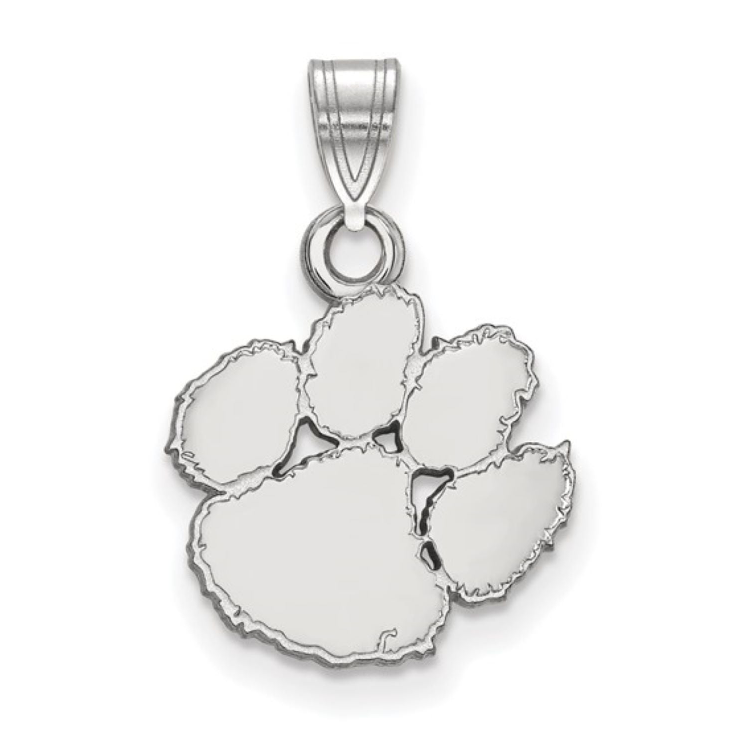 CLEMSON TIGERS STERLING SILVER SMALL PAW PENDANT
