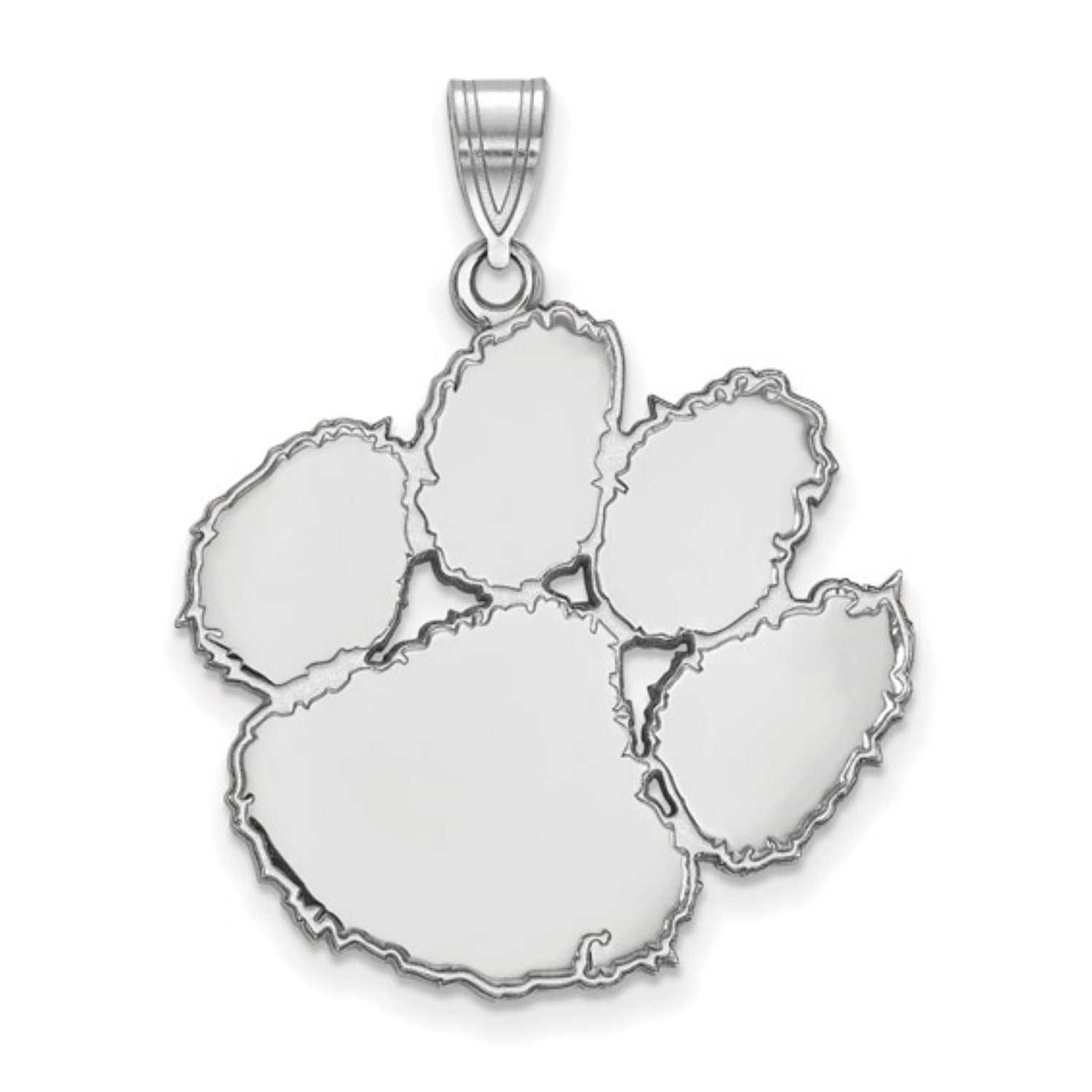 CLEMSON TIGERS STERLING SILVER EXTRA LARGE PAW PENDANT