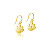 CLEMSON TIGERS GOLD PLATED STERLING SILVER PAW DANGLE EARRINGS