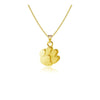 CLEMSON TIGERS GOLD PLATED STERLING SILVER PAW NECKLACE