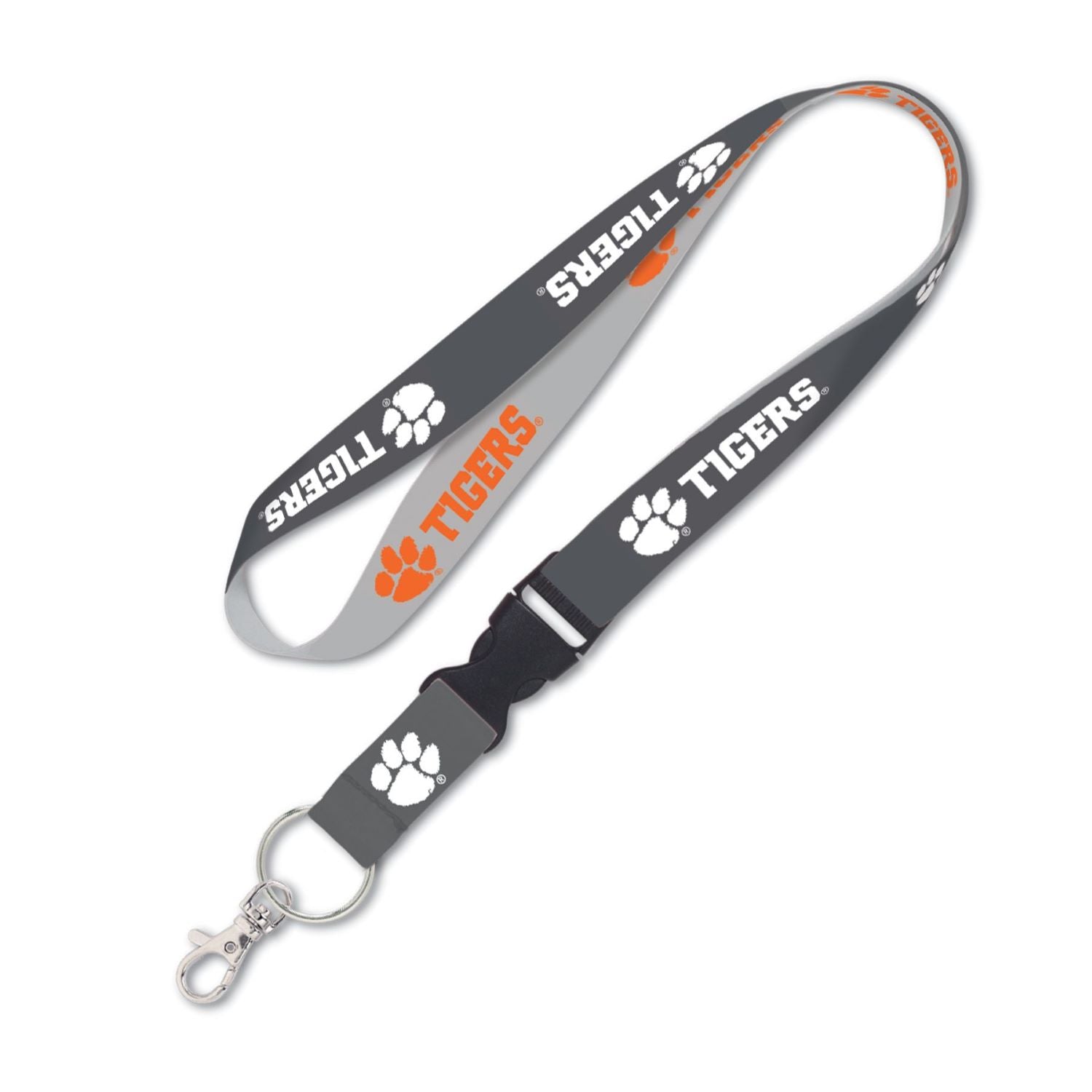 Clemson Tigers Charcoal 1&quot; Lanyard
