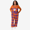 CLEMSON TIGERS BUFFALO PLAID LADIES OVERALL