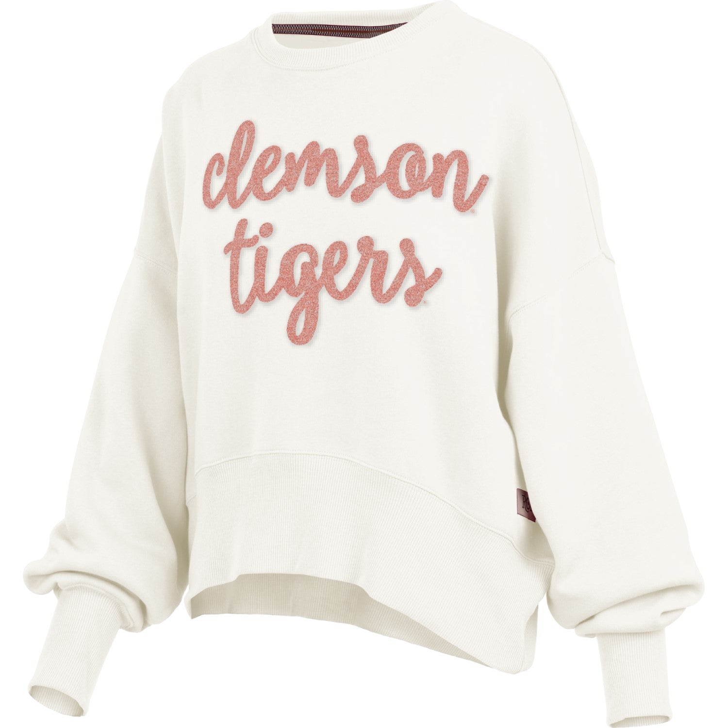 CLEMSON TIGERS WHITE CHELSEA SCRIPT CREW