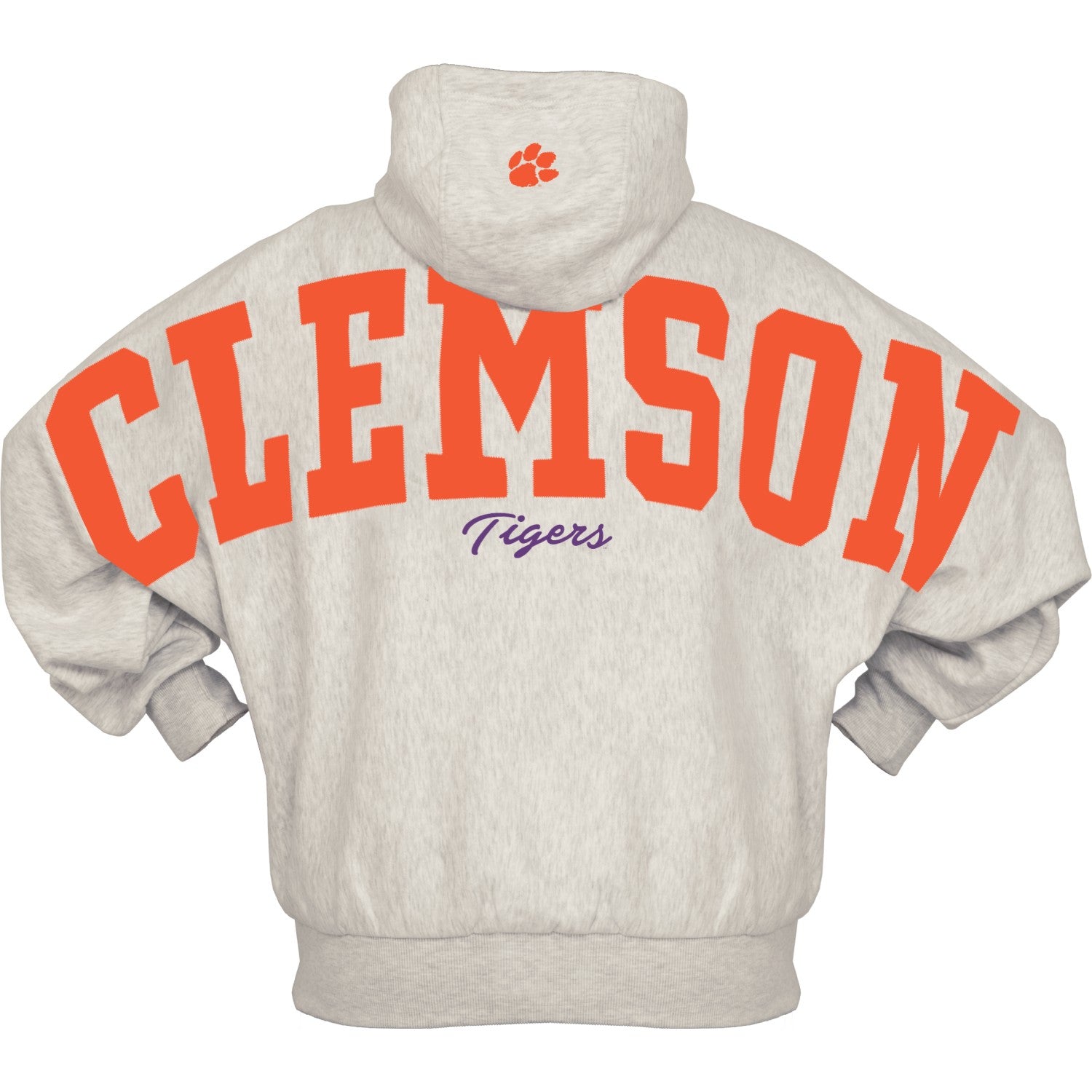 CLEMSON TIGERS GRAY ONE SIZE BELVEDERE HOOD