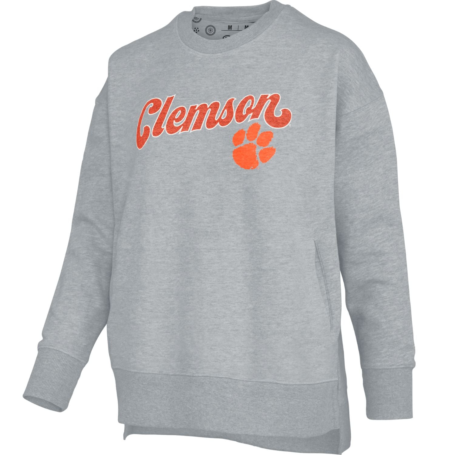 CLEMSON TIGERS PRESSBOX GRAY CHENILLE CREWNECK