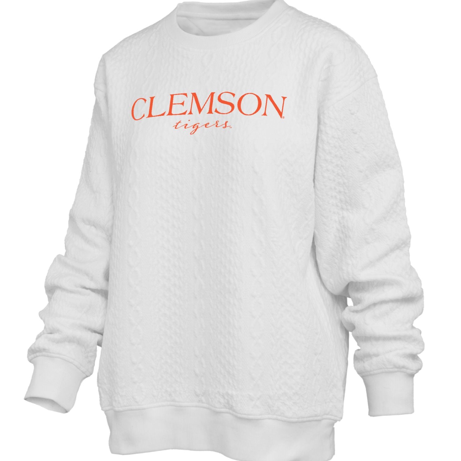 CLEMSON TIGERS PRESSBOX IVORY CREWNECK
