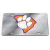 Clemson Tigers Mirrored License Tag with State and Paw