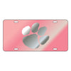 CLEMSON TIGER PAW PINK LASER LICENSE TAG