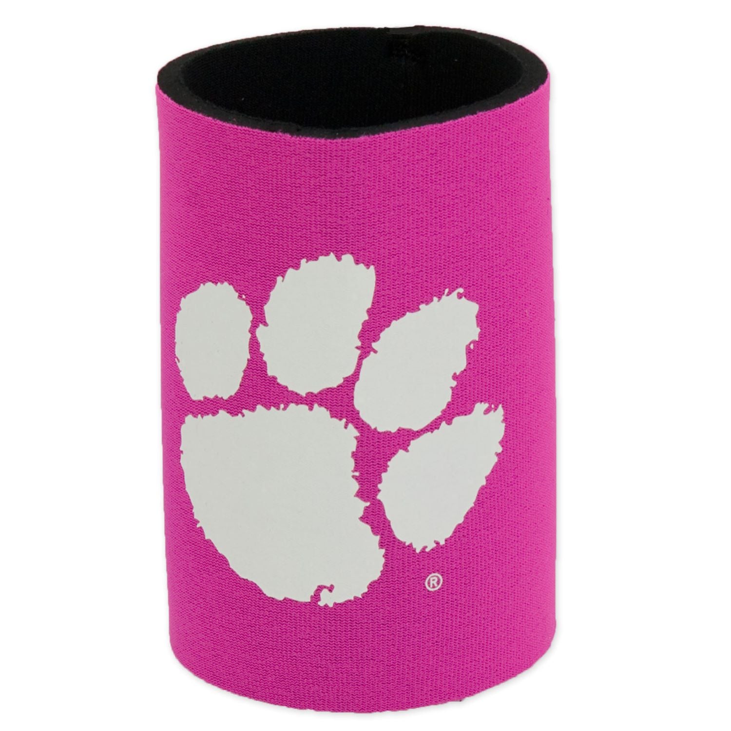 CLEMSON TIGERS PINK KOOZIE WITH WHITE PAW
