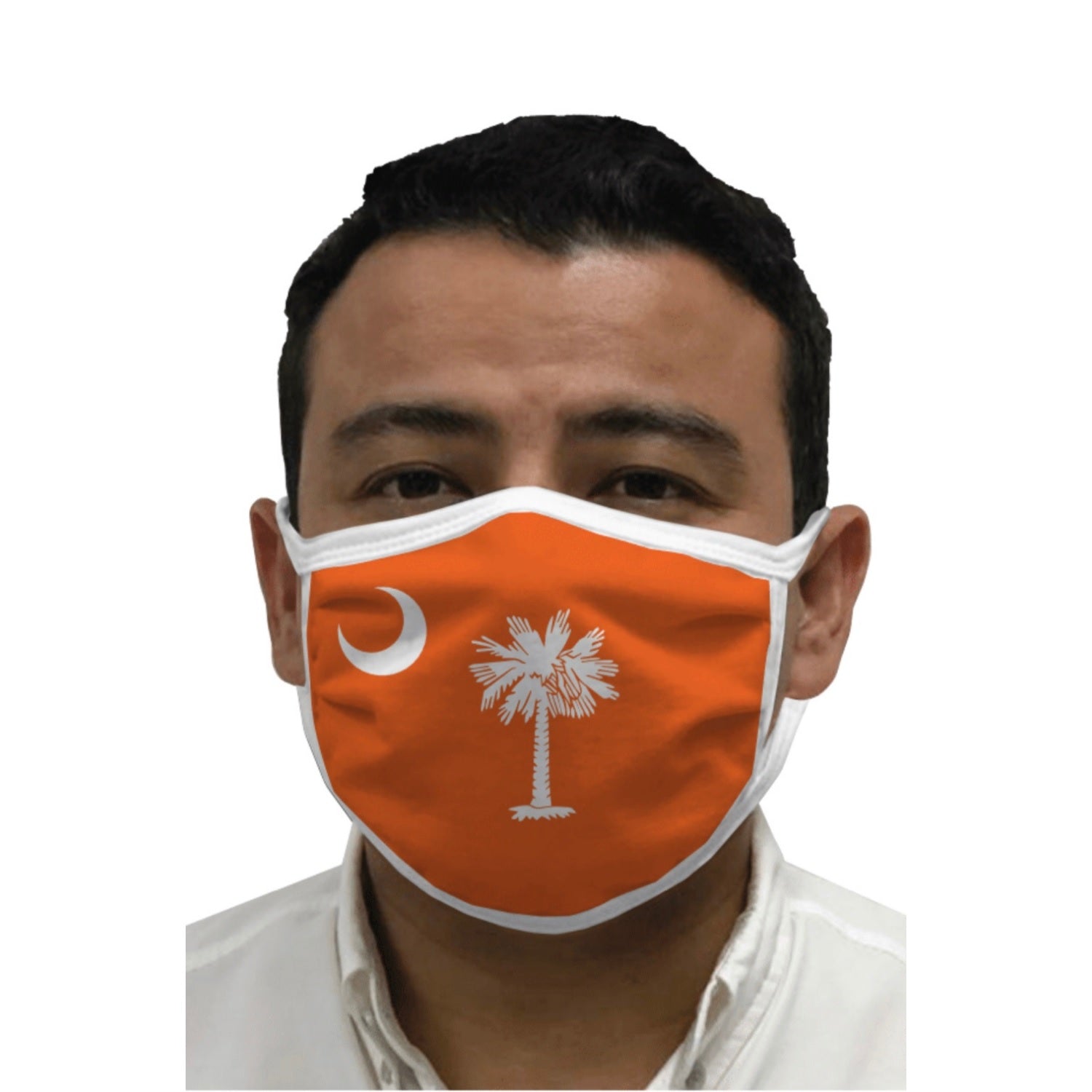 CLEMSON ORANGE MASK WITH LARGE PALMETTO TREE