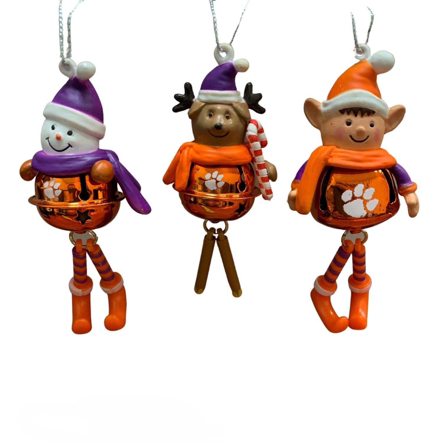 CLEMSON TIGERS 3 PACK BELL ORNAMENT