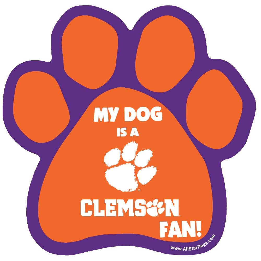 CLEMSON MY DOG CLEMSON FAN DOG PAW MAGNET