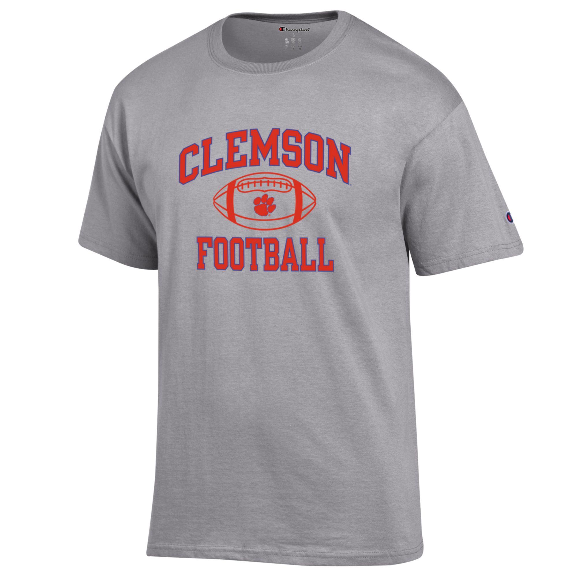 CLEMSON TIGERS GRAY ARCH CLEMSON FOOTBALL TEE