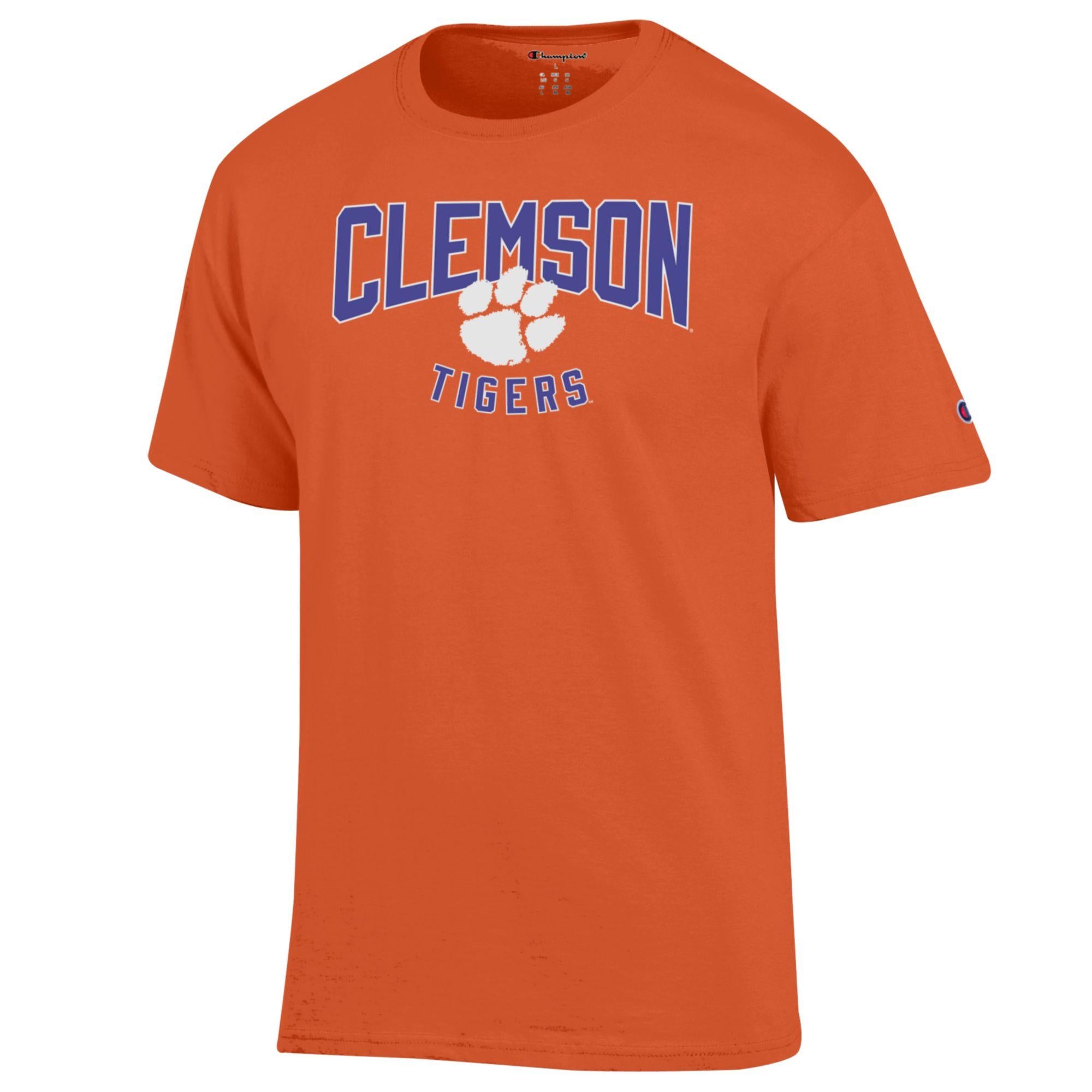 CLEMSON TIGERS ORANGE ARCH WITH PAW TEE