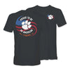 CLEMSON TIGERS BLACK PROUD AMERICAN WITH PAW TEE