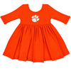CLEMSON TIGERS ORANGE WITH PAW SPIN DRESS