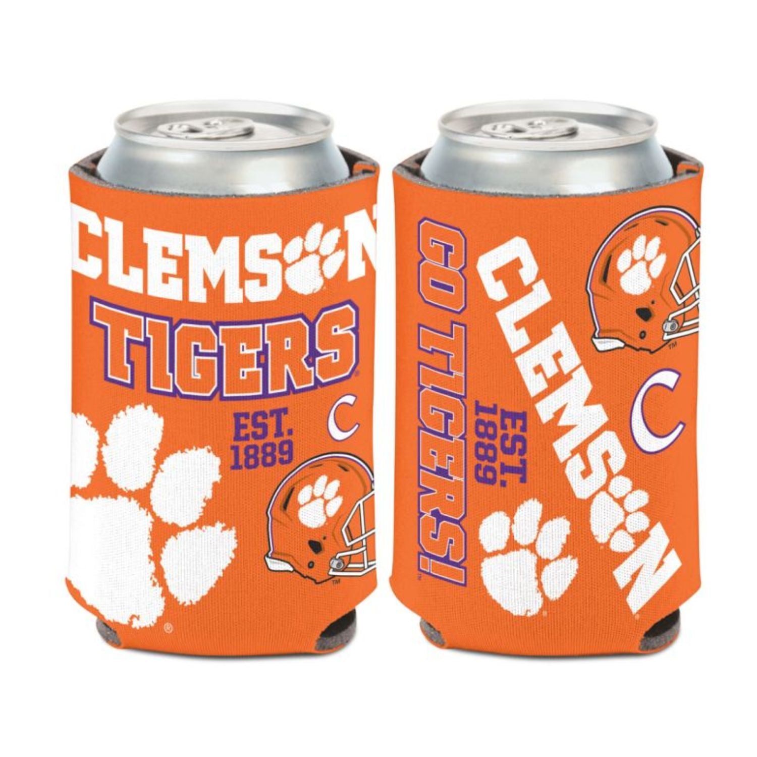 CLEMSON TIGERS ORANGE MULTI PRINT KOOZIE