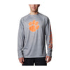 CLEMSON TIGERS GRAY LONGSLEEVE TEE WITH PAW