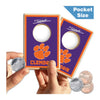 CLEMSON TIGERS PURPLE AND ORANGE POCKET COINHOLE SET