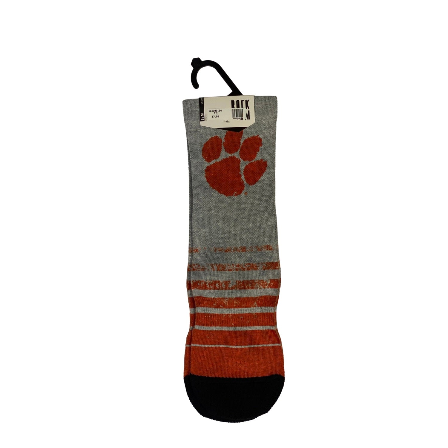 CLEMSON TIGERS YOUTH HEATHER VINTAGE CREW SOCKS