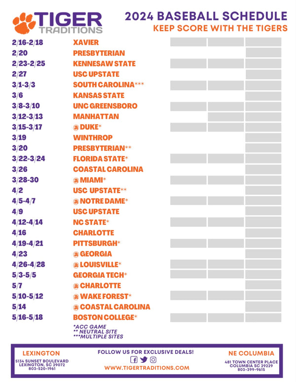 Printable 2024 Clemson Tigers Baseball Schedule - Clemson Tiger Traditions printable-2024-clemson-tigers-baseball-schedule-clemson-tiger-traditions