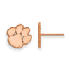 CLEMSON TIGERS ROSE GOLD PLATED STERLING SILVER SMALL PAW POST EARRINGS