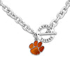 CLEMSON TIGERS AUDREY GIRL SILVER TONE NECKLACE