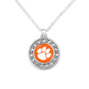 CLEMSON TIGERS ABBY GIRL CRYSTAL SILVER TONE NECKLACE