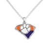 CLEMSON TIGERS TARA STATE SILVER TONE NECKLACE