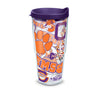 24oz Clemson Allover Wrap Tervis Tumbler with Lid